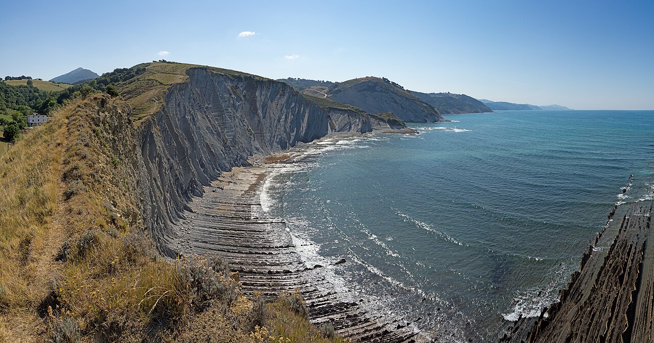 Formación de flysch en la playa de Sakoneta