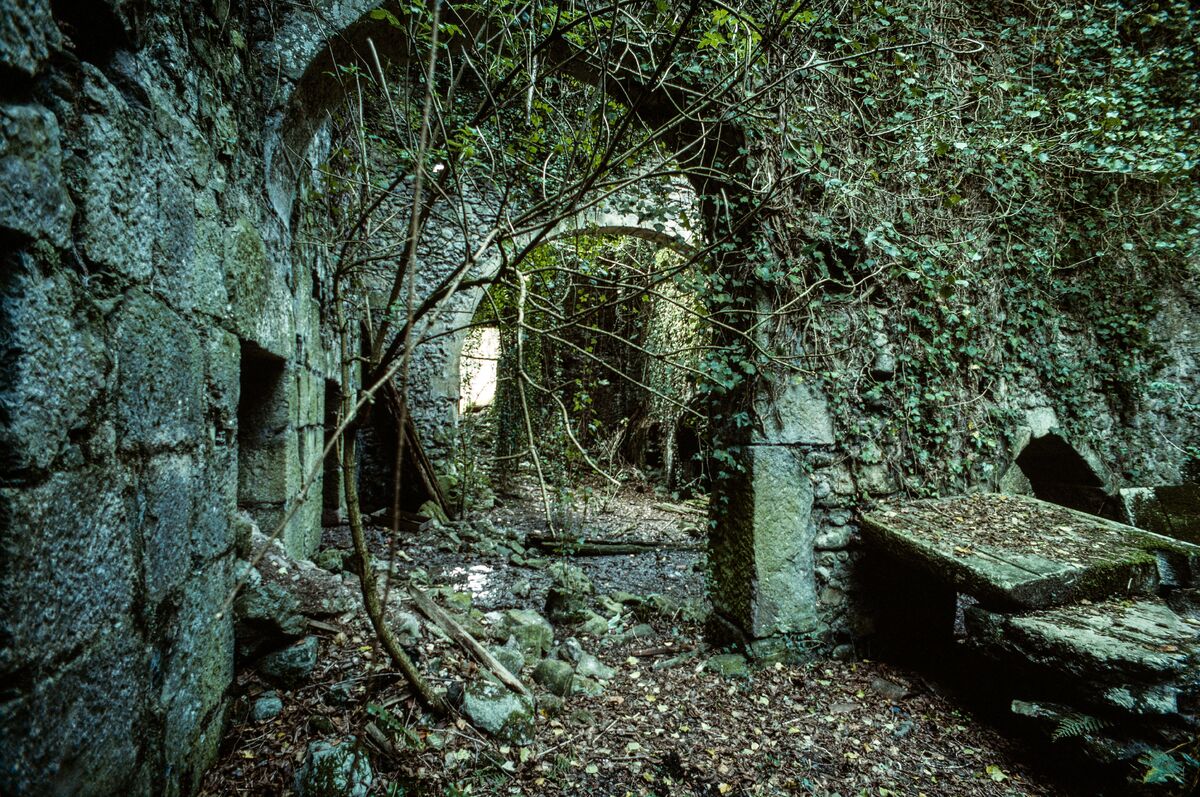 Interior de la ferrería de Altzolaras, con la maquinaria a la vista