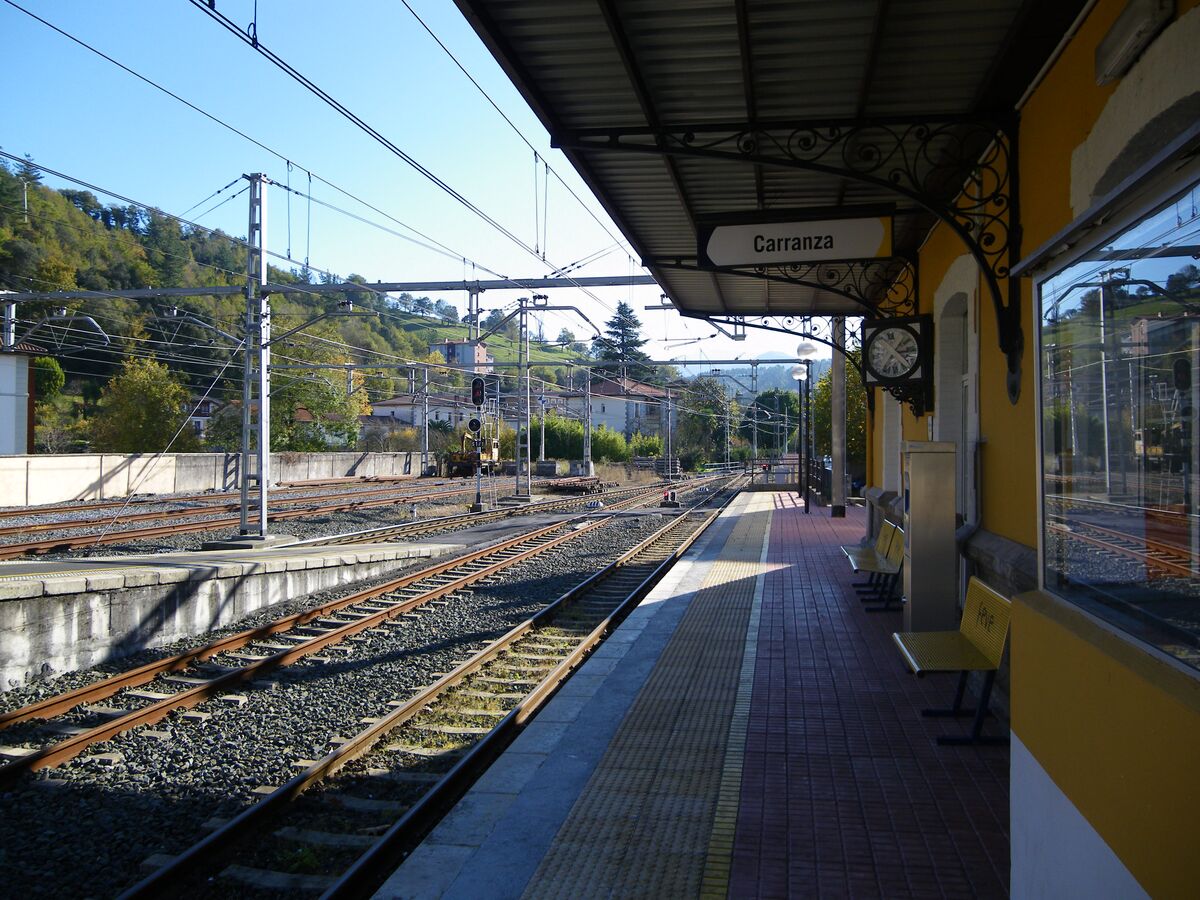 Estación de tren de Ambasaguas, en el municipio de Karrantza Harana