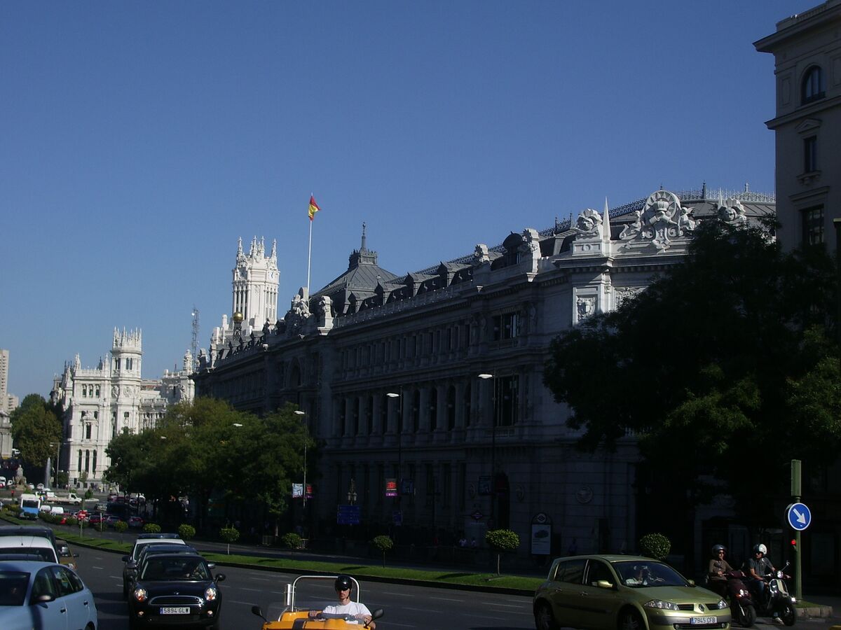 Fachada del edificio del Banco de España en Madrid