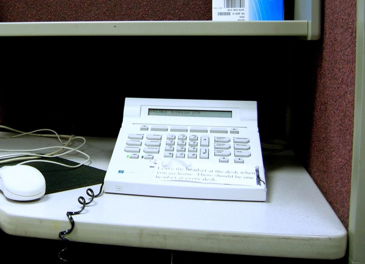 Terminal telefónico de un puesto de atención al cliente